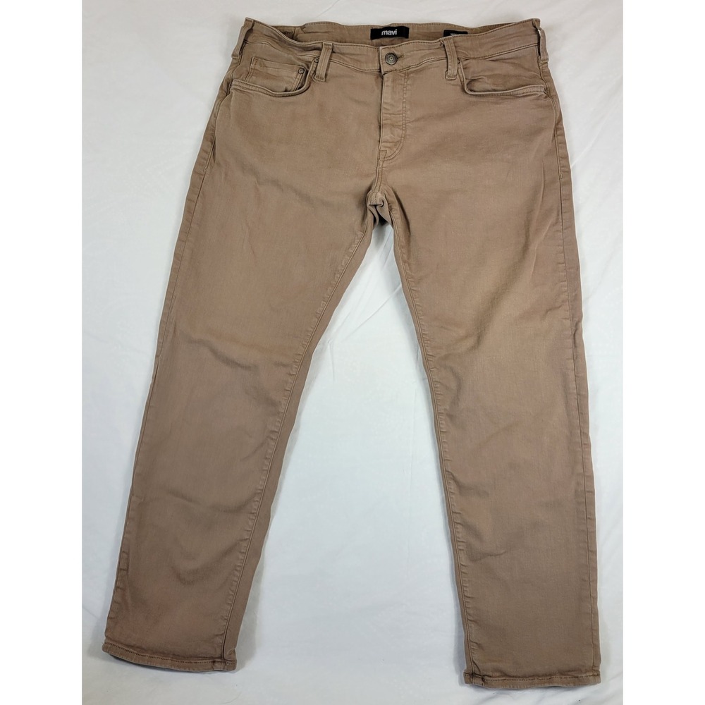 Mavi Marcus Slim Straight Leg Pants Mens 38x30 Lt Brown Cotton Blend Stretch
